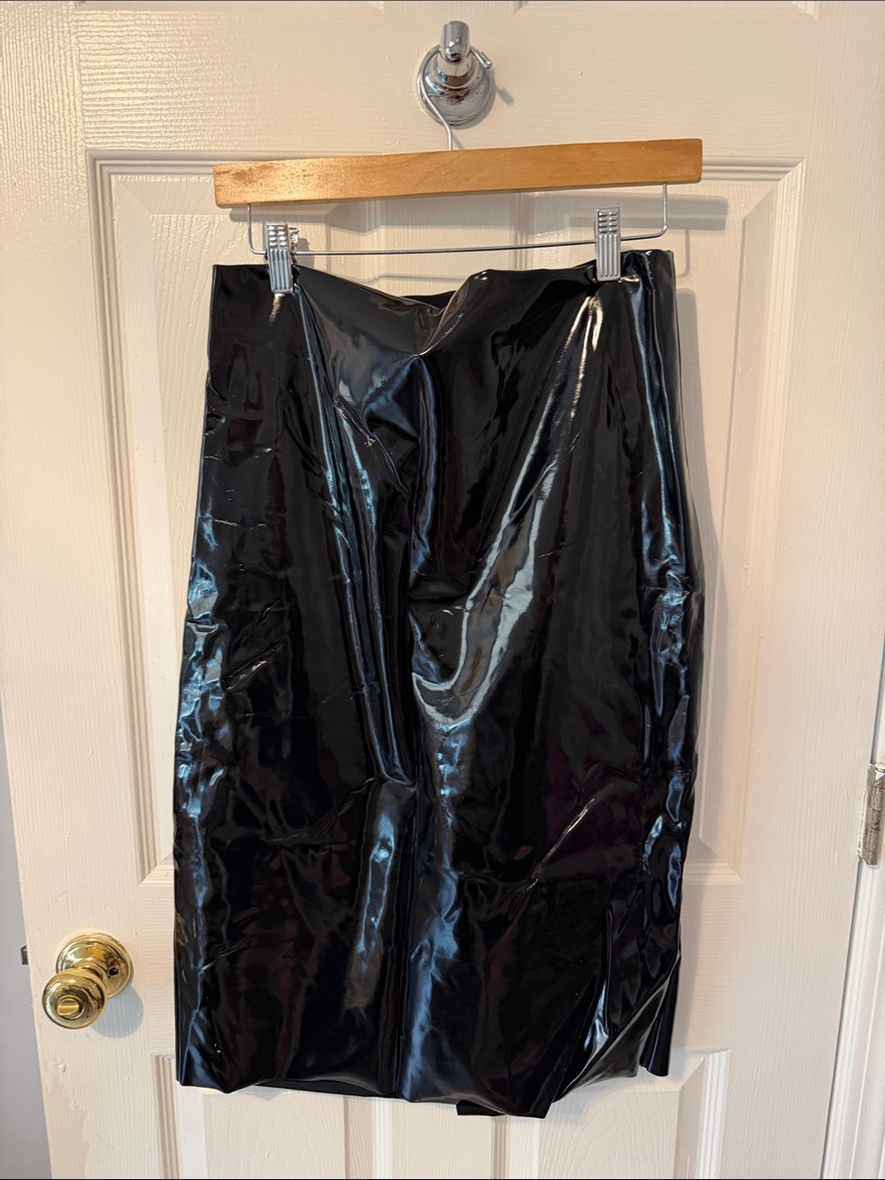 Commando Black Patent Pencil Skirt Size XL NWT